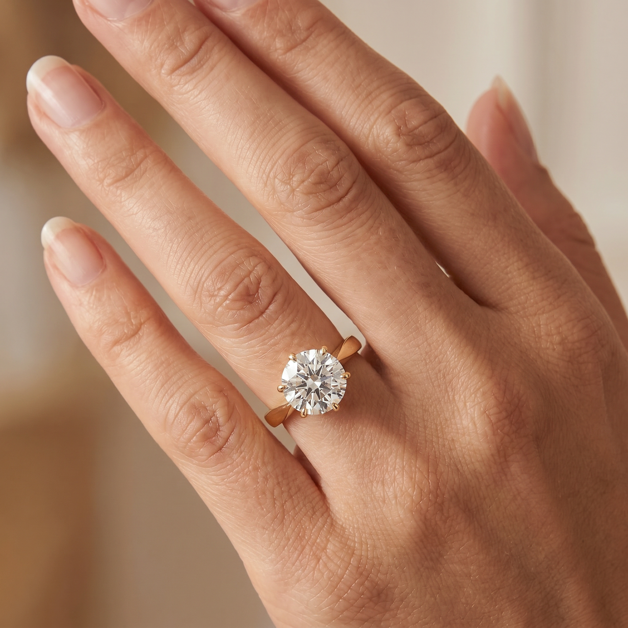 2 Ct Diamond Solitaire Engagement Ring 14k Yellow Gold Lab Grown (G-H, SI)