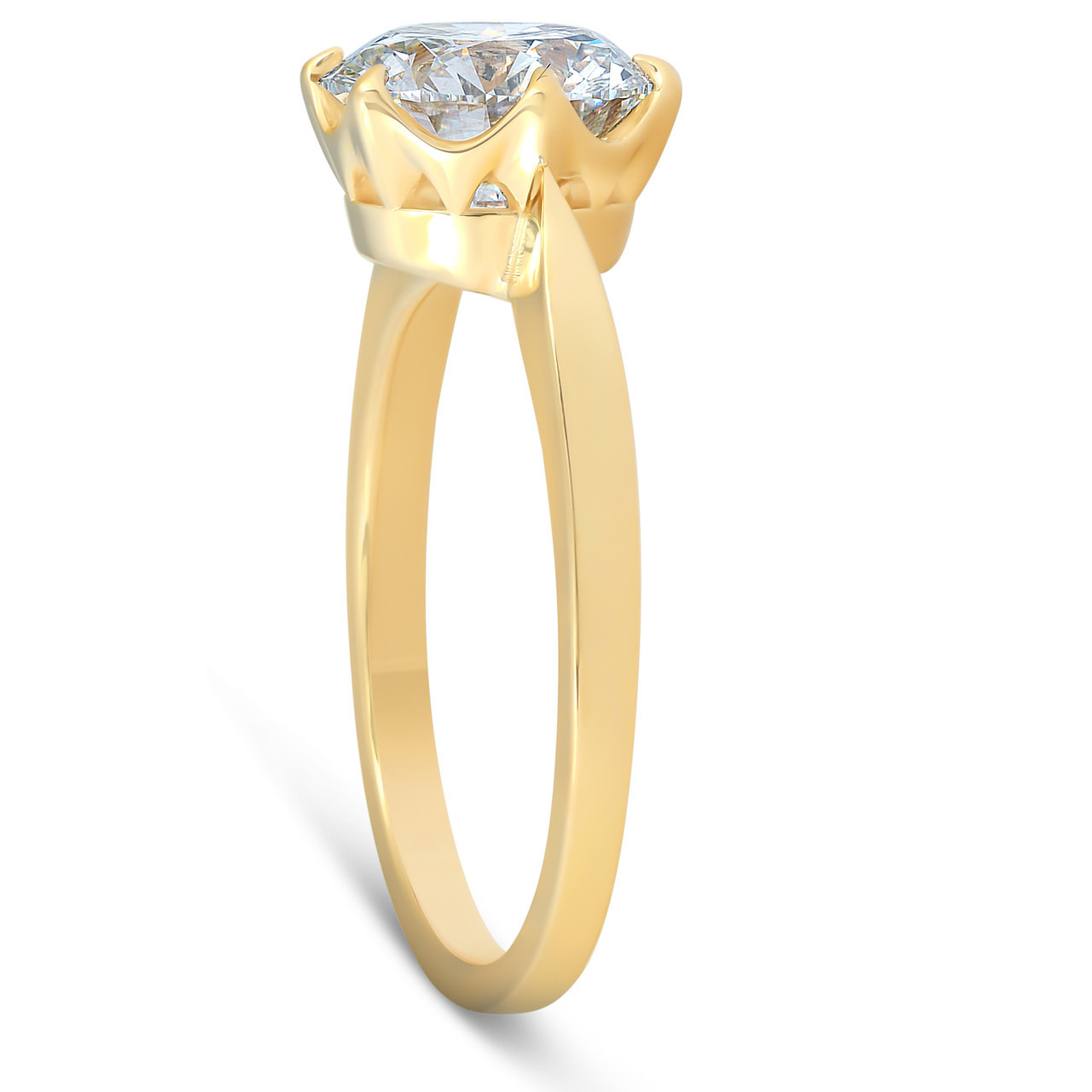 2 Ct Diamond Solitaire Engagement Ring 14k Yellow Gold Lab Grown (G-H, SI)