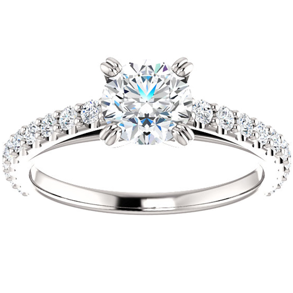 1 Ct Lab Grown Diamond Engagement Ring 14k White Gold (G-H, SI)