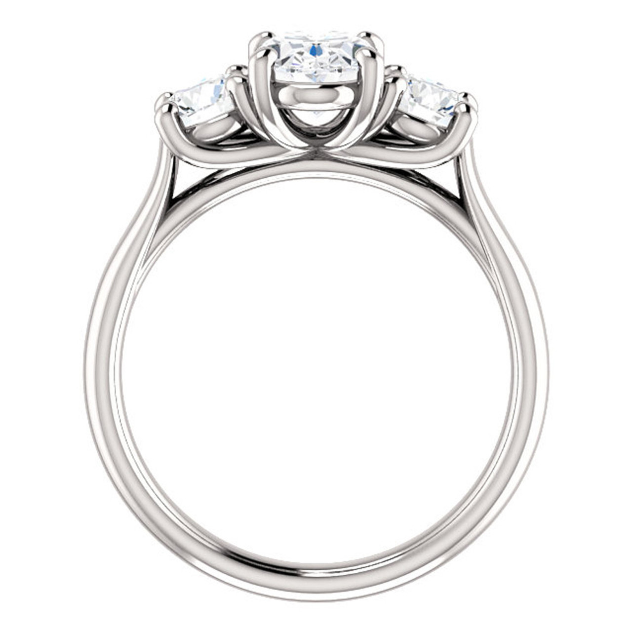 1 3/4 Ct Moissanite & Lab Grown Diamond 3 Stone Engagement Ring 10k White Gold (G-H, VS) 1 3/4 Ct Moissanite & Lab Grown Diamond 3 Stone Engagement Ring 10k White Gold (G-H, VS)