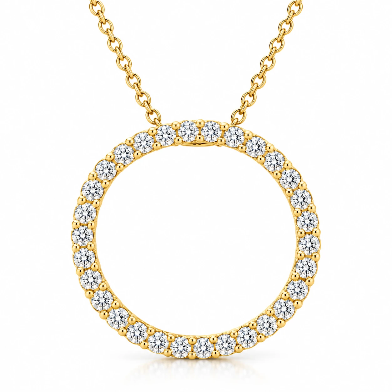 1/2ct Circle Of Life Lab Grown Diamond Pendant Yellow Gold Necklace (G-H, SI)