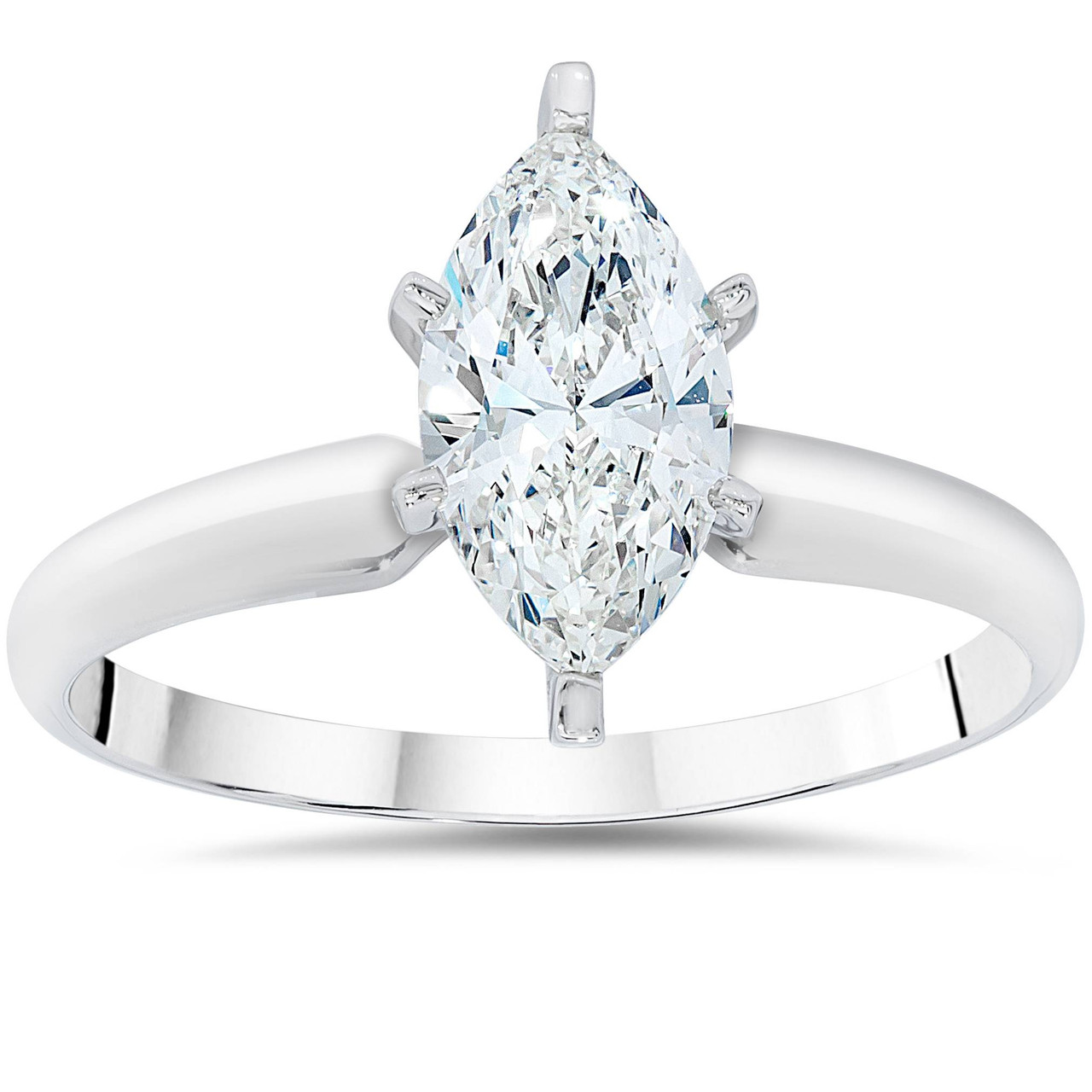 Solitaire Engagement Ring Wedding Band Bridal Set 1.50 Carat Solid