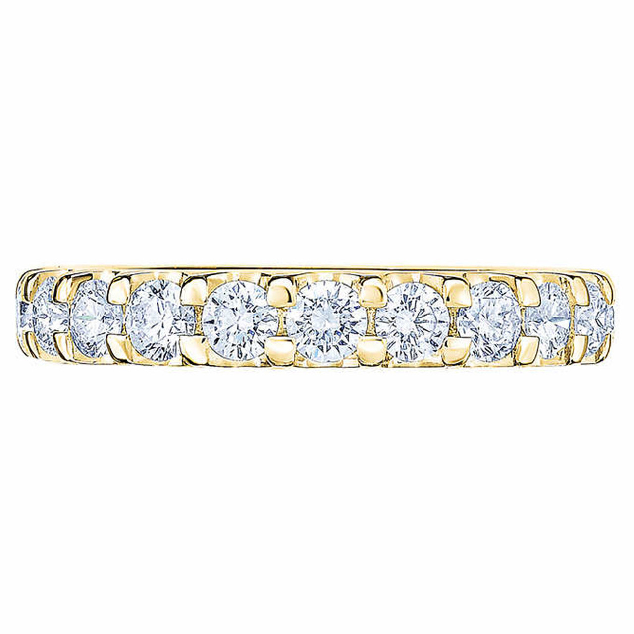 2 Ct Lab Grown Diamond Eternity Ring Womens Wedding Band 14k Yellow Gold (H-I, SI)