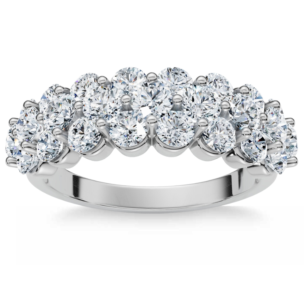 2 Ct Lab Grown Diamond Wedding Wide Anniversary Ring 10k White Gold (G-H, SI) 2 Ct Lab Grown Diamond Wedding Wide Anniversary Ring 10k White Gold (G-H, SI)