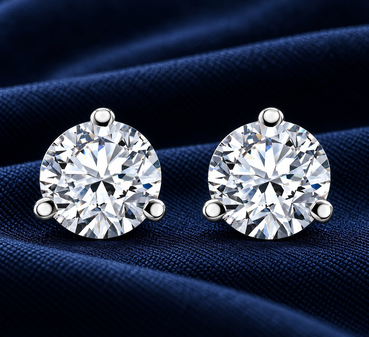 F/SI1 2ct Lab Grown Diamond Martni Studs 14k Gold (F-G, SI)