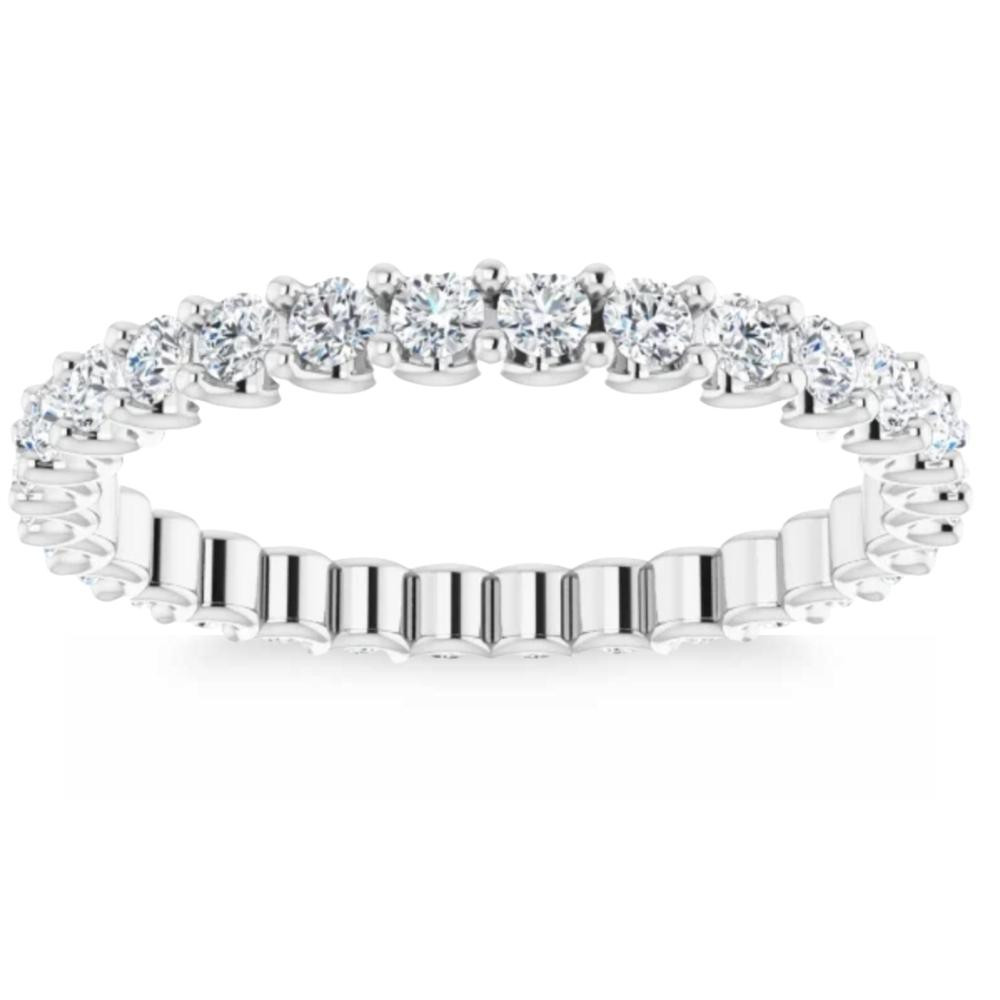 3/4Ct Diamond Eternity Ring 14k White Gold U Prong (H-I, I1)