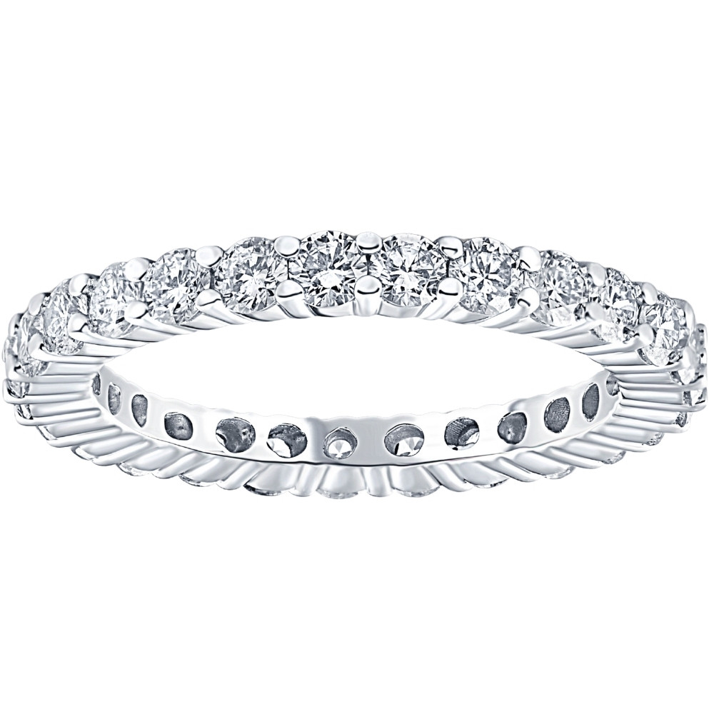 1 Ct Diamond Eternity Ring 10k White Gold Womens Wedding Band (G-H, I2-I3)