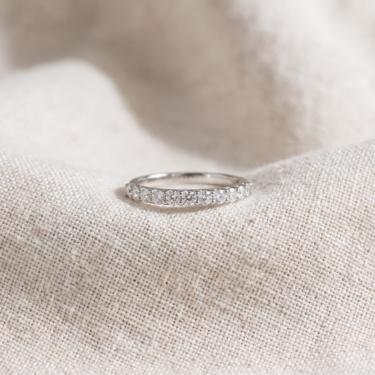 1/2Ct Lab Grown Diamond Stackable Anniversary Wedding Ring 14k White Gold (G-H, I1)