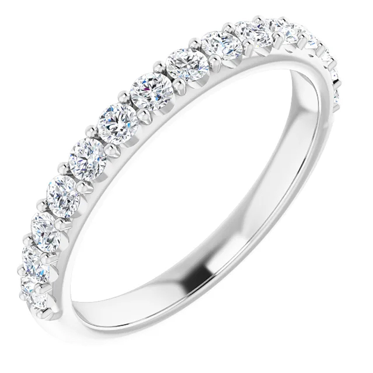 1/2Ct Lab Grown Diamond Stackable Anniversary Wedding Ring 14k White Gold