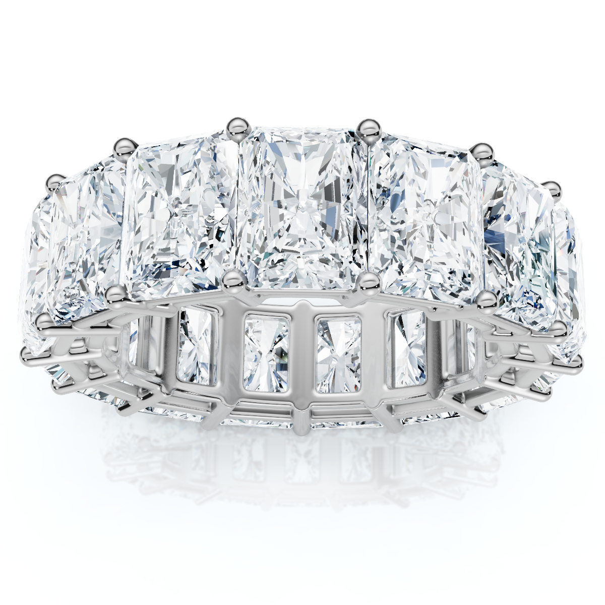 5Ct Radiant Cut Diamond 14k White Gold Eternity Wedding Ring Lab Grown (F-G, VS)
