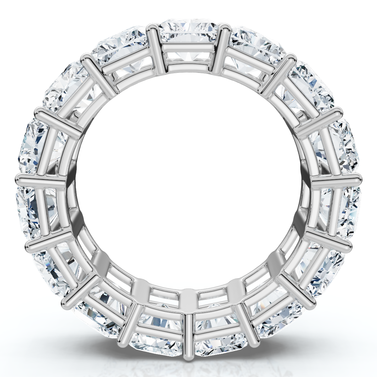 5Ct Radiant Cut Diamond 14k White Gold Eternity Wedding Ring Lab Grown (F-G, VS)