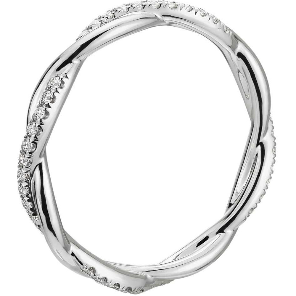 1/3 Ct Diamond Eternity Petite Twist Vine Eternity Wedding Ring 10k White Gold (G-H, I1)