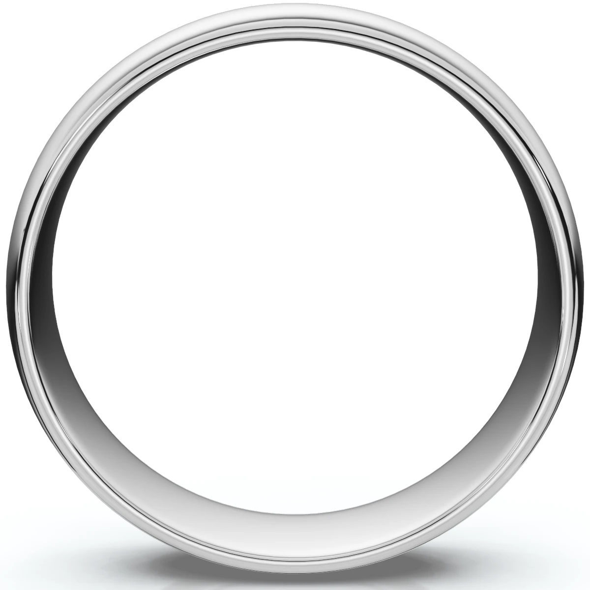 5mm Dome High Polished Wedding Band 14K White Gold