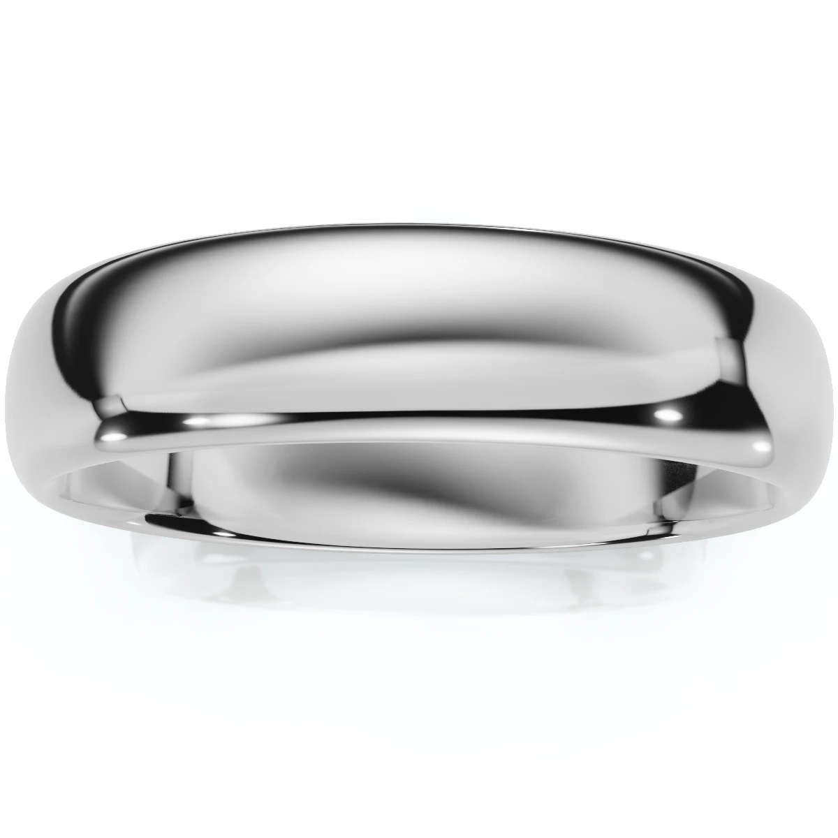5mm Dome High Polished Wedding Band 14K White Gold