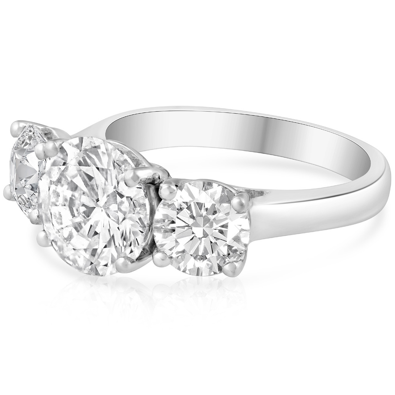 5Ct Three Stone Moissanite Ring 10k White Gold 5Ct Three Stone Moissanite Ring 10k White Gold