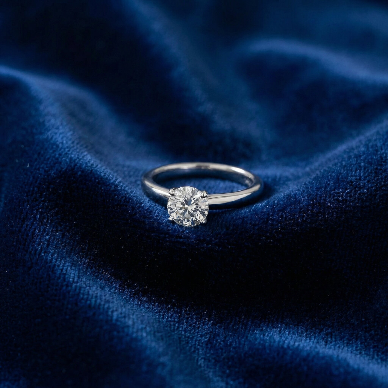 Certified 2ct Lab Grown Diamond Thin Solitaire Engagement Ring 14k White Gold (G-H, VS2-SI1)