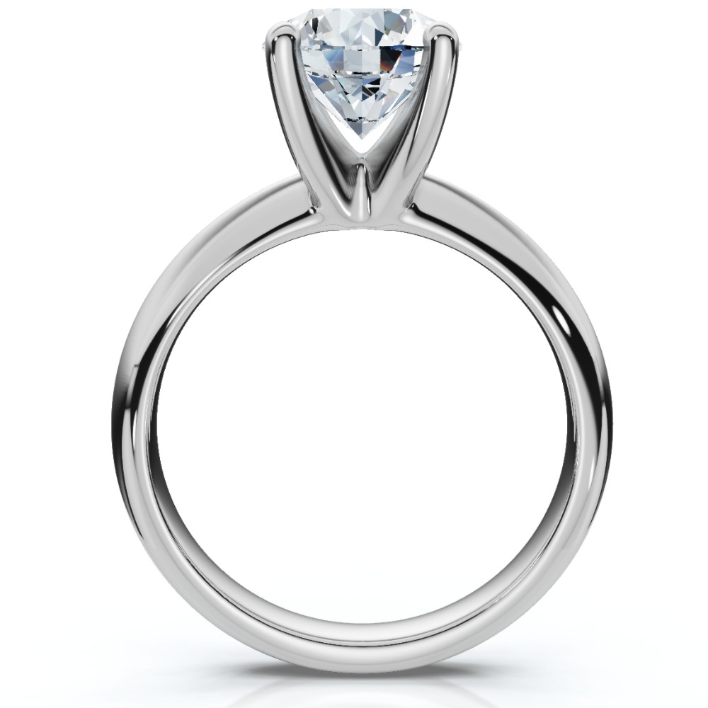 Certified 2ct Lab Grown Diamond Thin Solitaire Engagement Ring 14k White Gold (G-H, VS2-SI1)