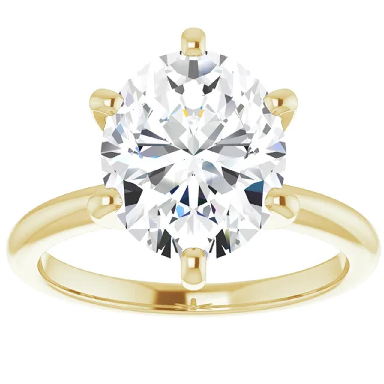 3 Ct Oval Moissanite Solitaire Engagement Ring 14k Yellow Gold (H-I, VVS) 3 Ct Oval Moissanite Solitaire Engagement Ring 14k Yellow Gold (H-I, VVS)