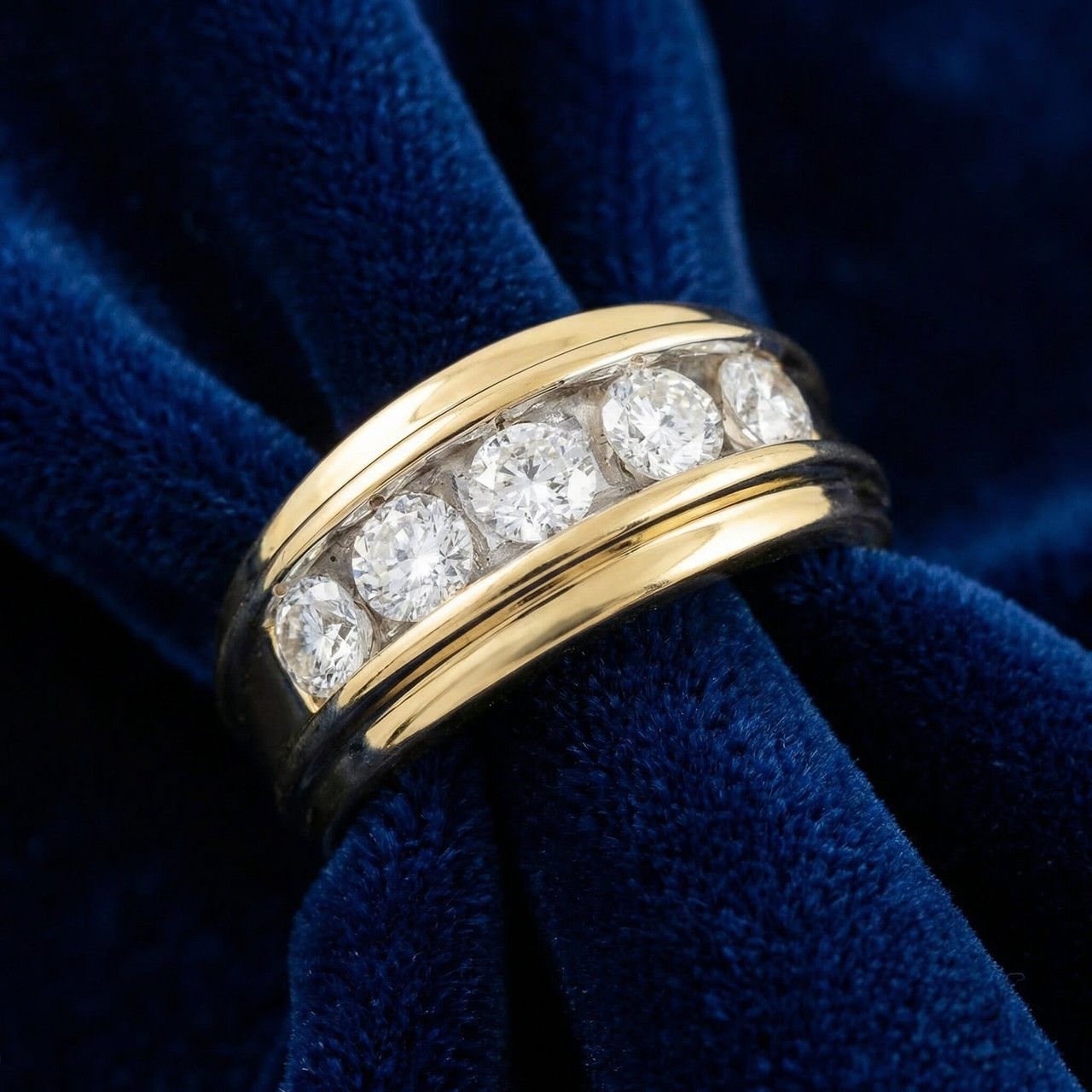 2 Ct Mens Diamond Wedding Ring 10k Yellow Gold (J-K, I2-I3)