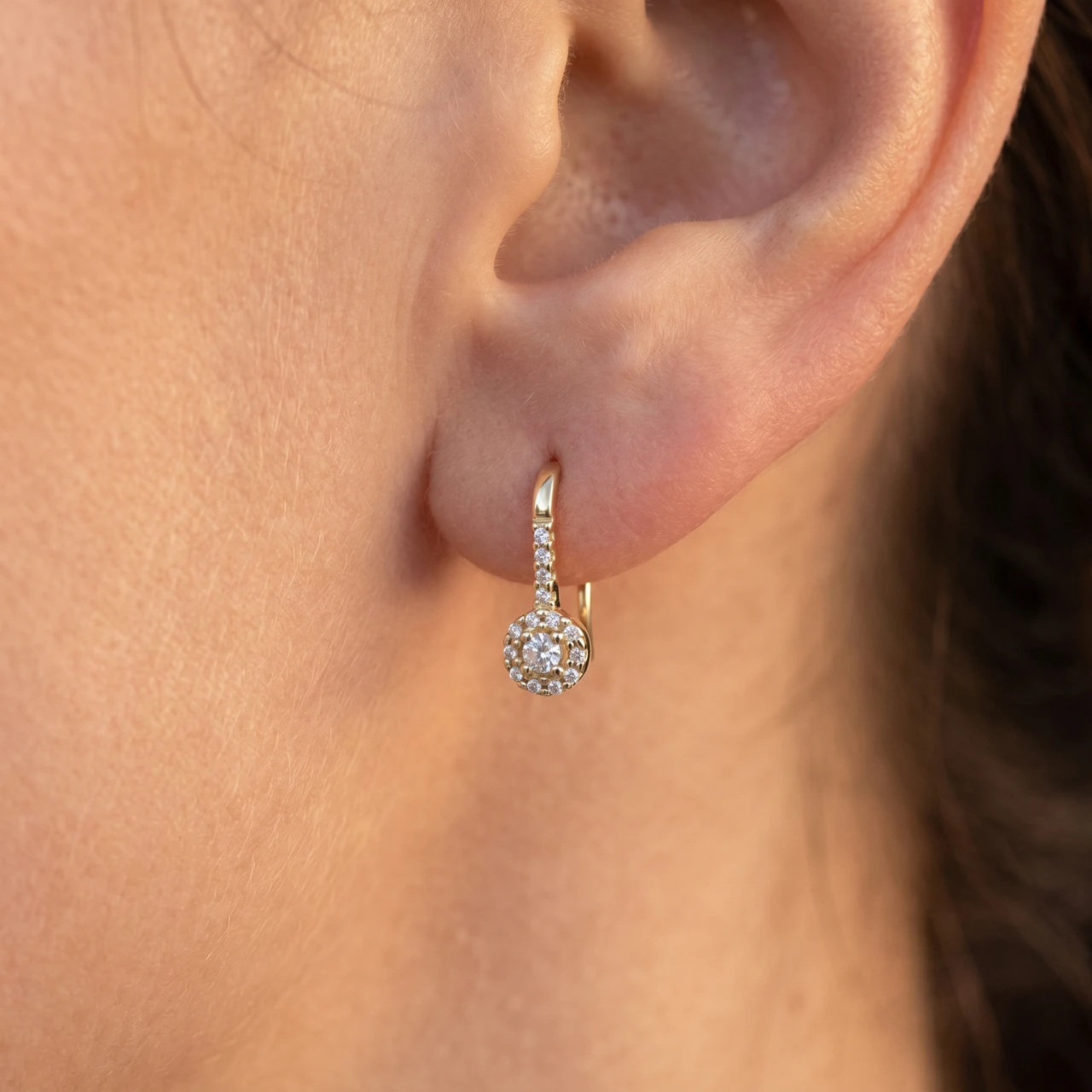 1/4Ct TW Diamond Women's Earrings Yellow Gold (H-I, I2-I3)