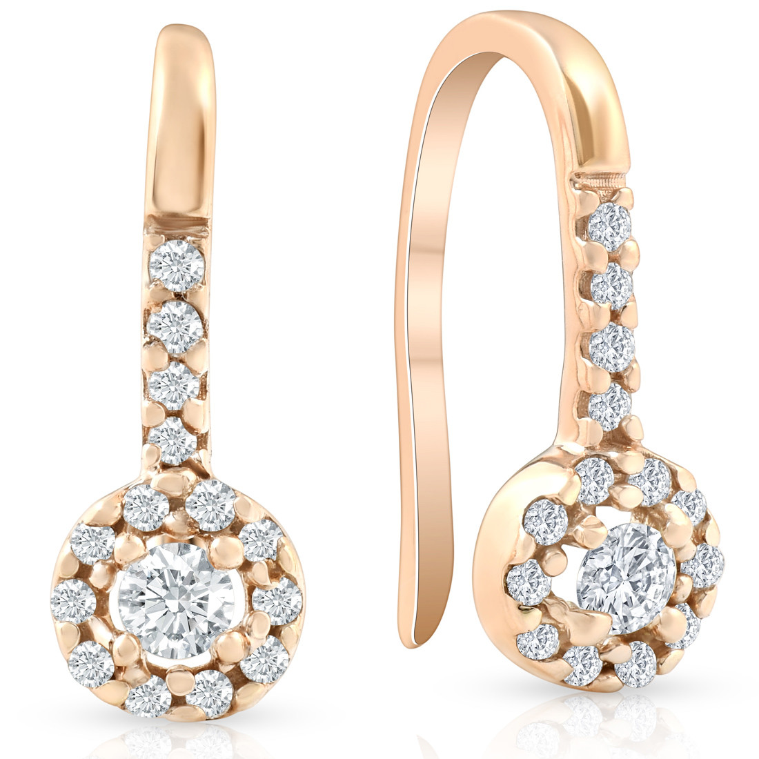 1/5ct Diamond Earrings Rose Gold (H-I, I2-I3)