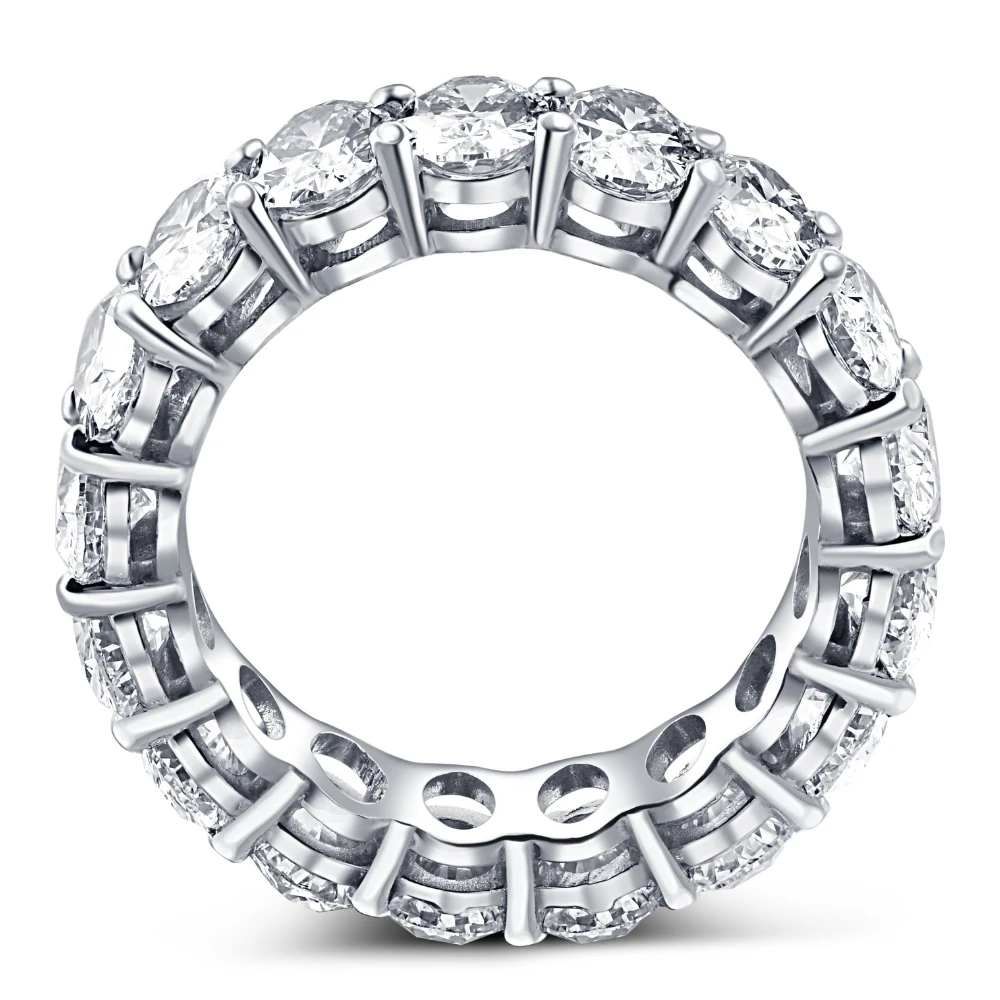 6 Ct Oval Moissanite Eternity Ring Womens Wedding Band 10k White Gold
