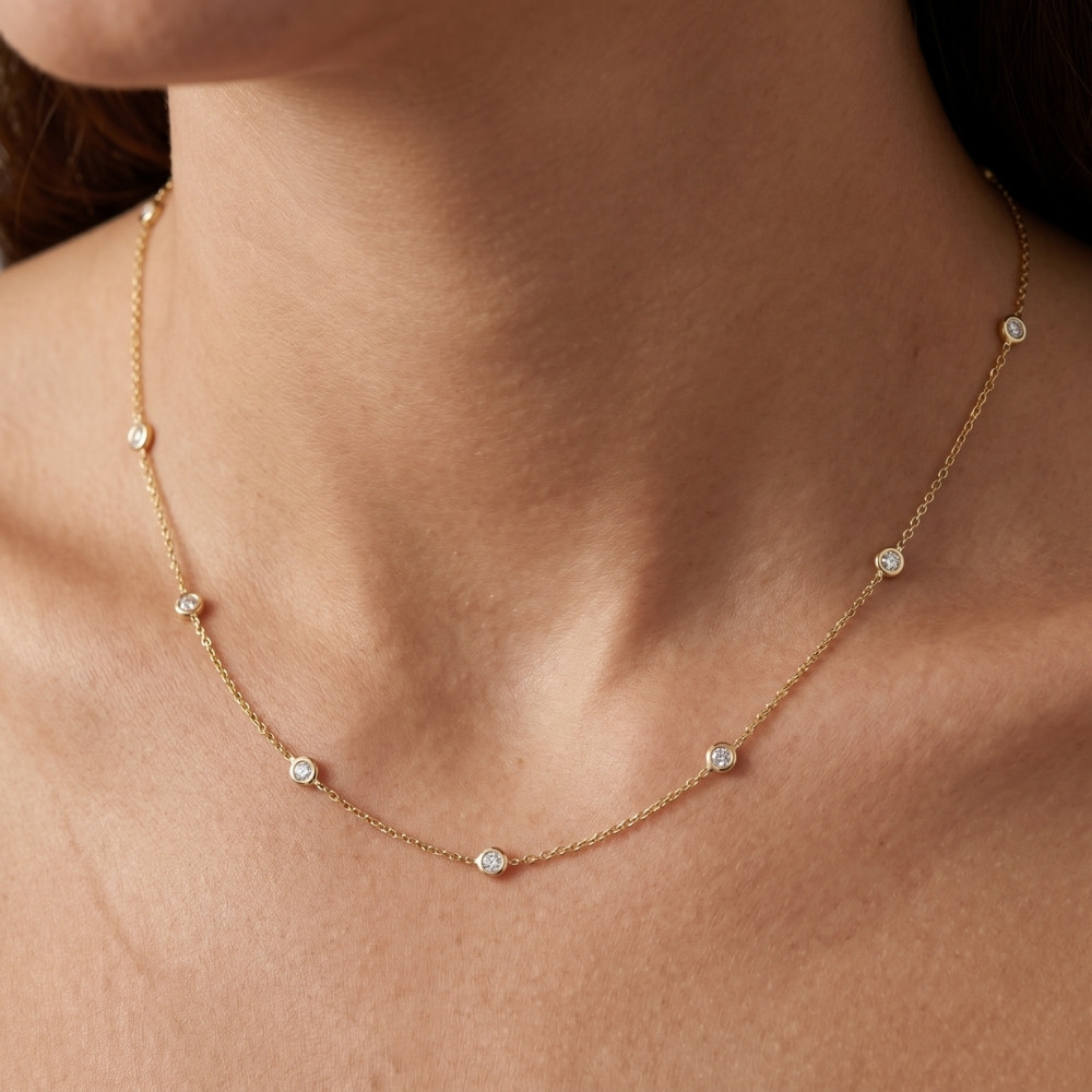1ct Diamonds By The Yard 18" 14K Yellow Gold Womens Necklace (G-H, I1)