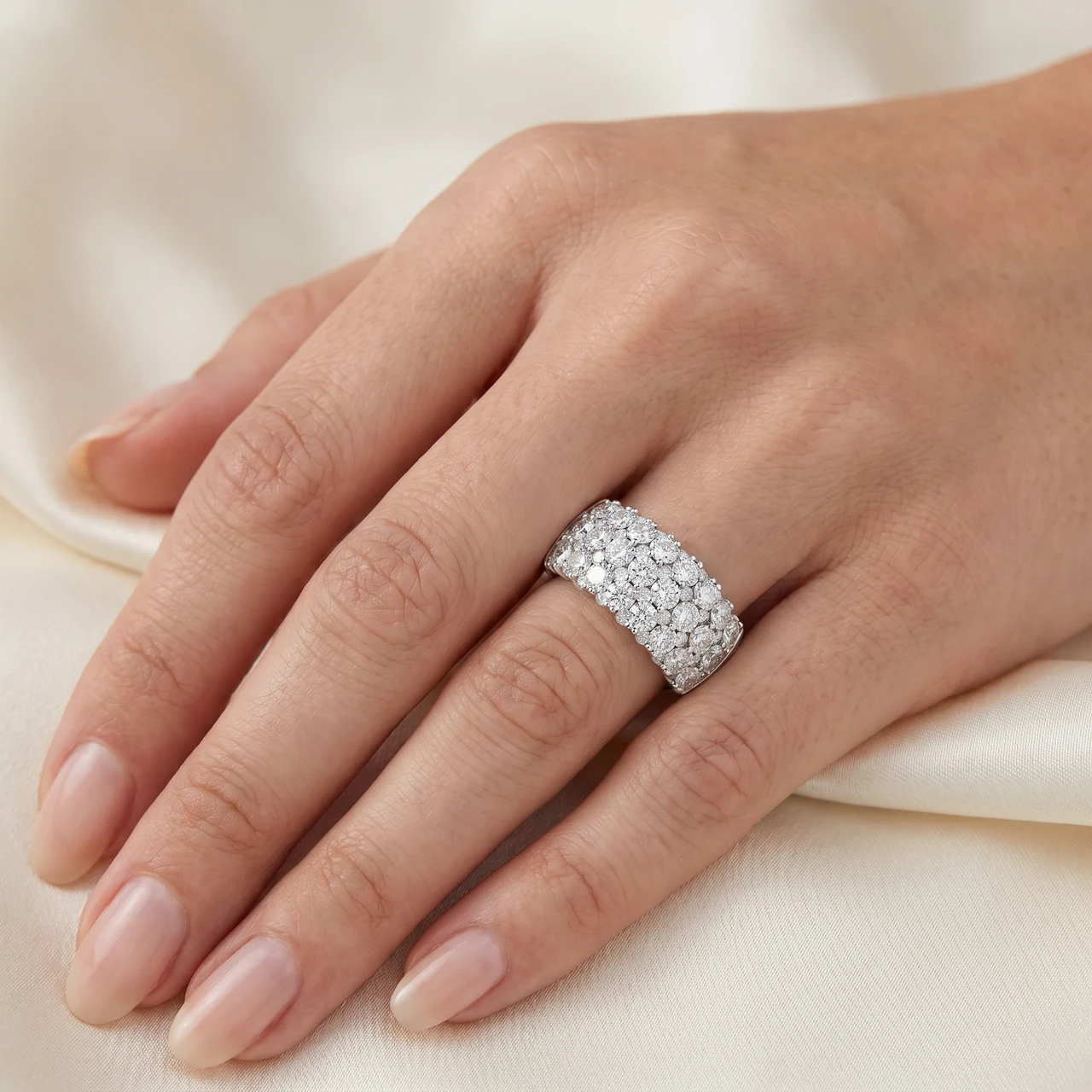 2 3/4Ct Lab Grown Diamond Wedding Ring 10k White Gold (G-H, SI)