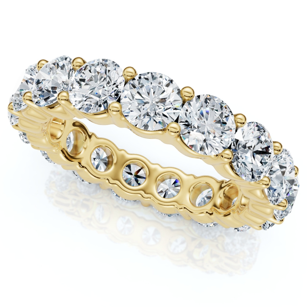 4Ct Diamond Eternity Wedding Ring Lab Grown Diamond 14k Yellow Gold (F-G, VS2-SI1)