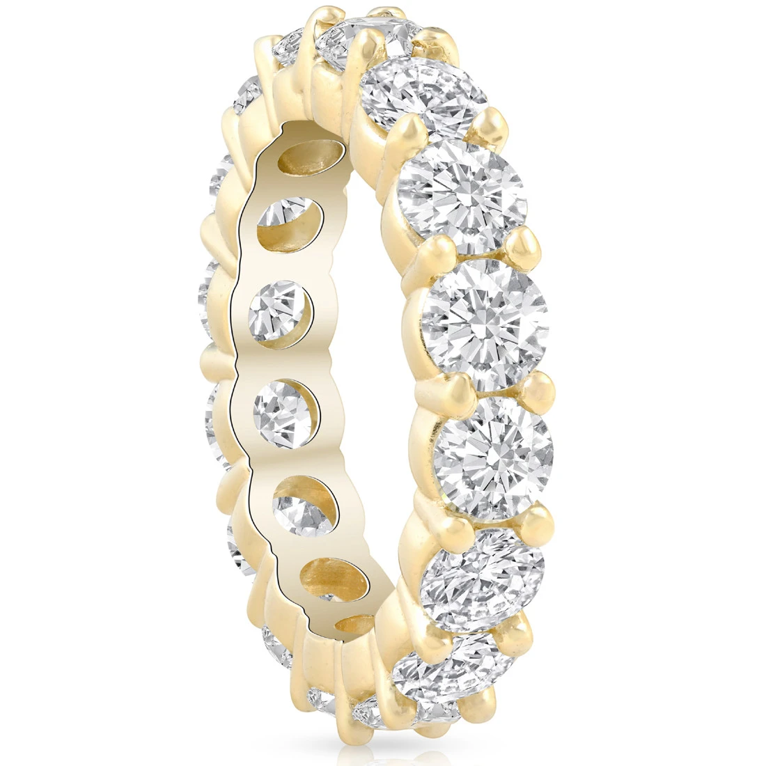 4Ct Diamond Eternity Wedding Ring Lab Grown Diamond 14k Yellow Gold (F-G, VS2-SI1)
