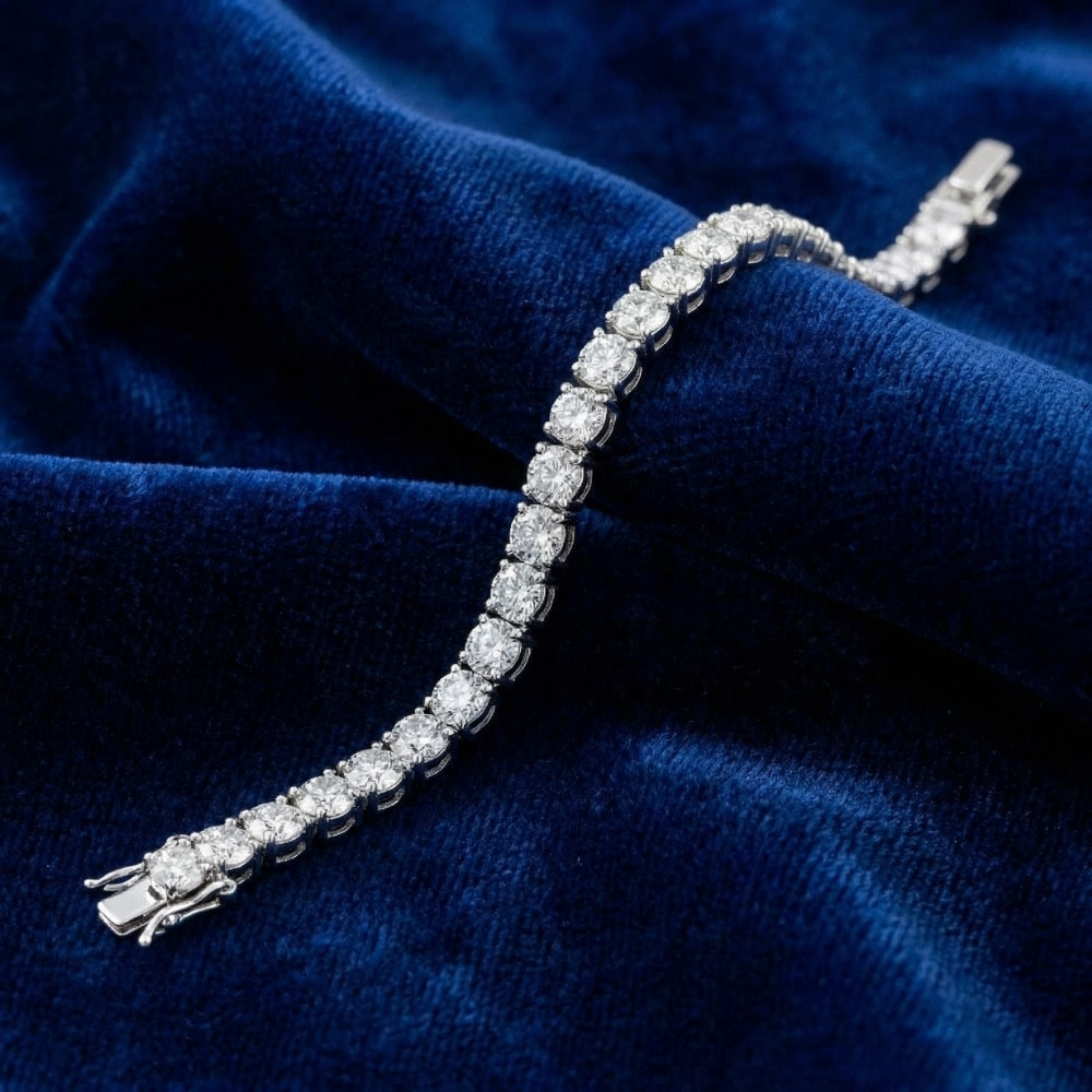 20 Ct Lab Grown Diamond Tennis Bracelet 14k White Gold 7" (G-H, SI)