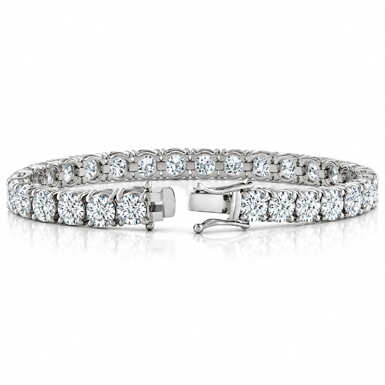 20 Ct Lab Grown Diamond Tennis Bracelet 14k White Gold 7" (G-H, SI)
