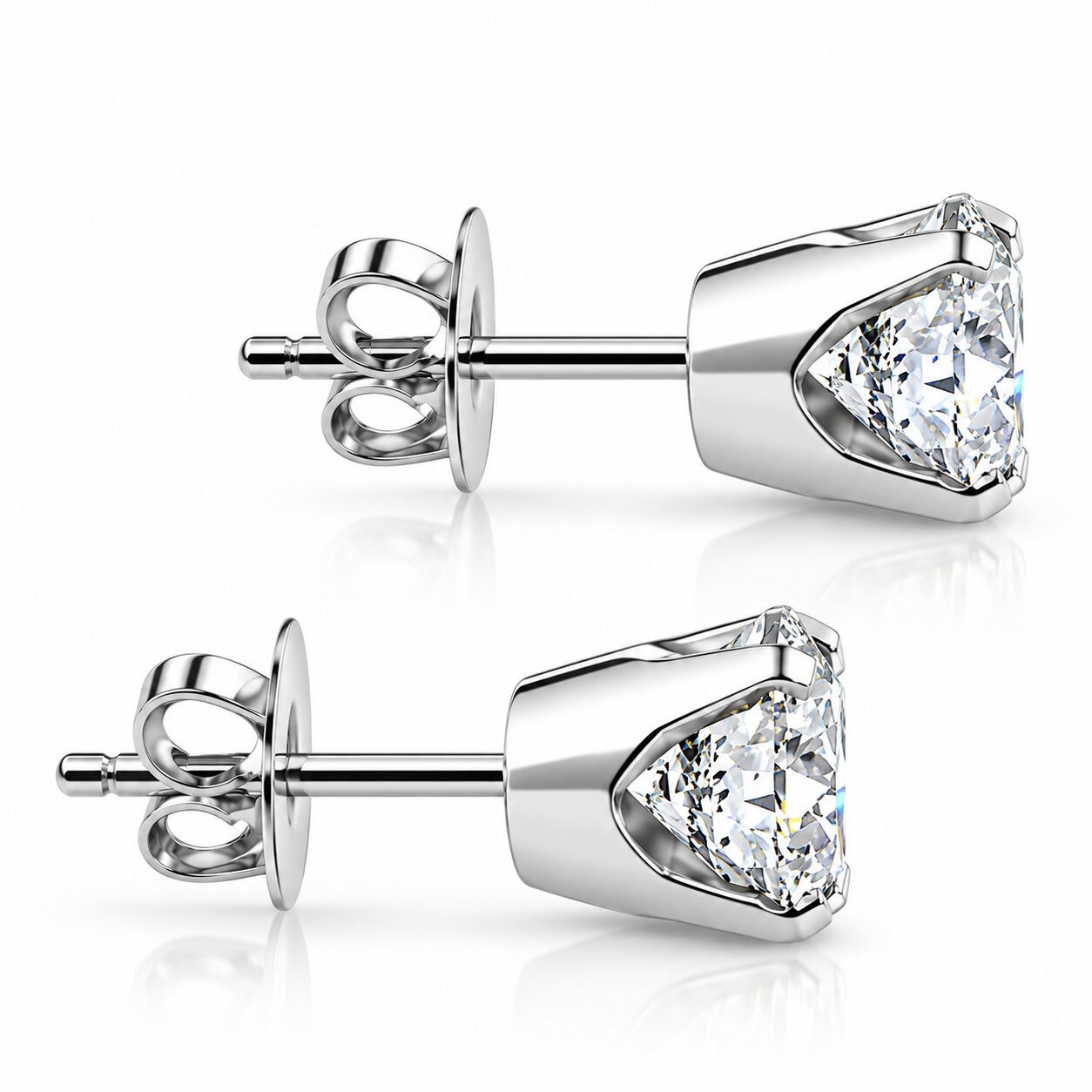 3/8Ct Lab Grown Diamond Studs 14k White Gold (G-H, SI)