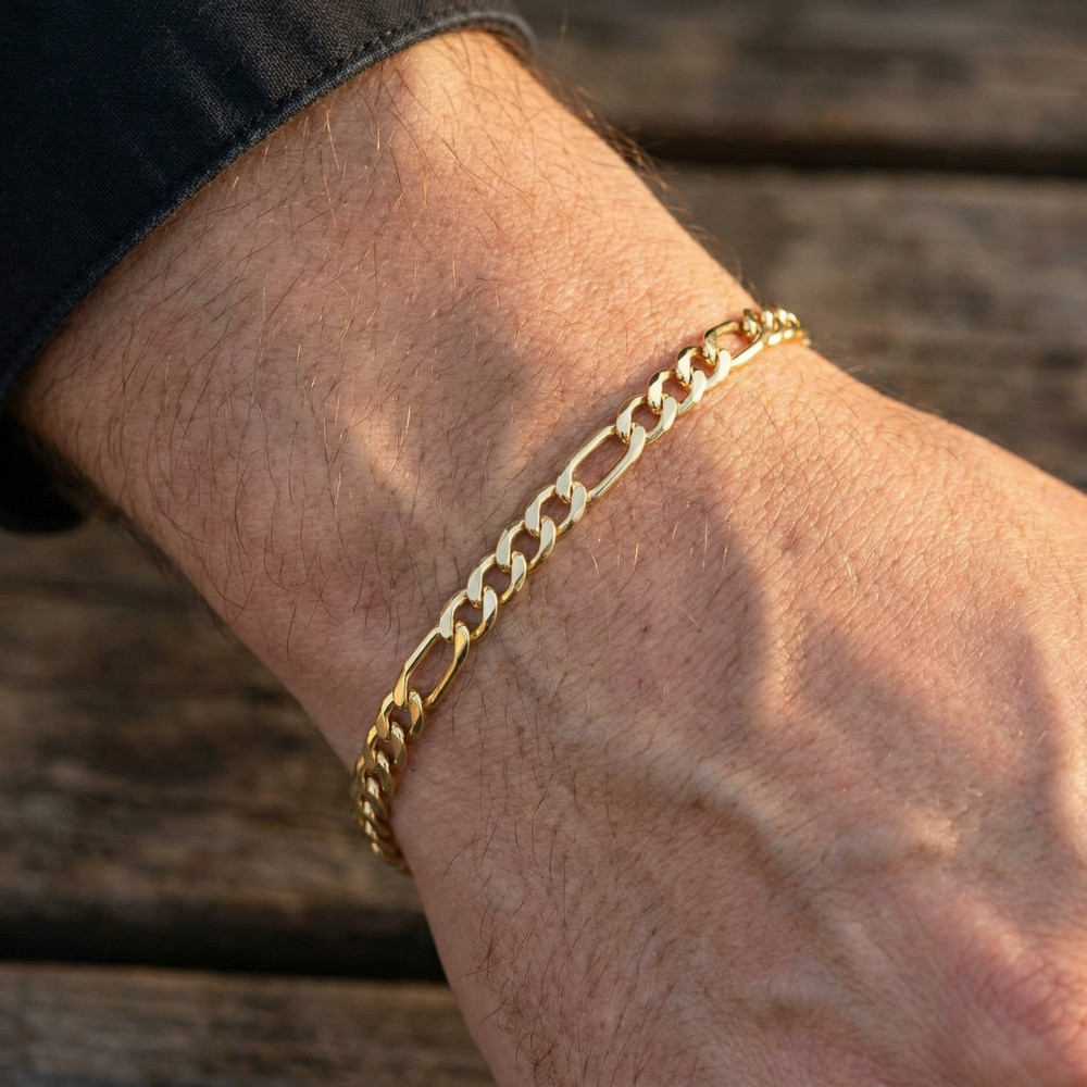 14k Yellow Gold-filled Figaro Link Bracelet (8.5 inch)