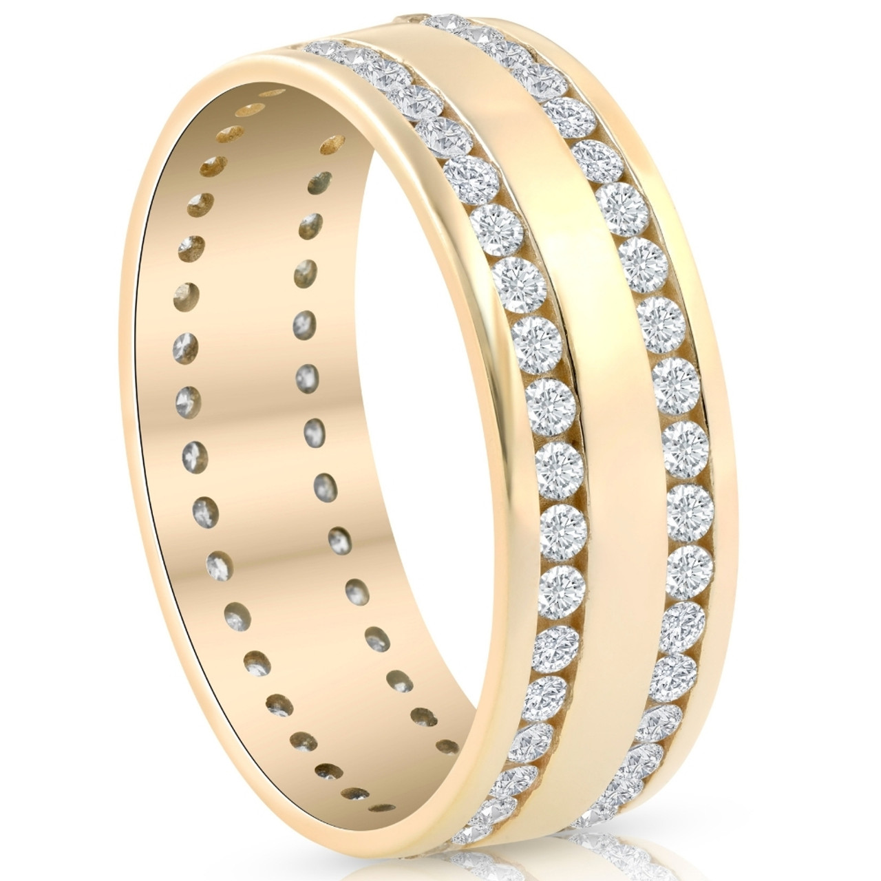 Diagonally Set Diamond Eternity Ring - Various Metals Available - ET11 -  Ogham Jewellery
