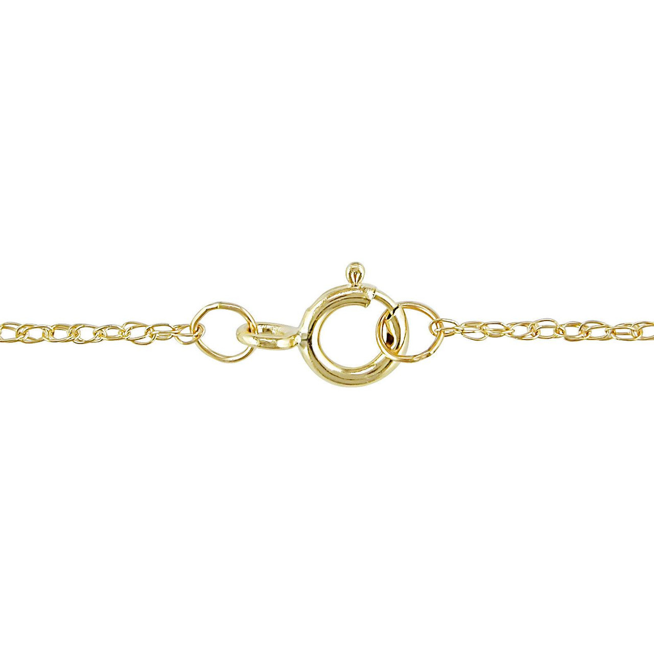 1/5Ct Lab Grown Solitaire Diamond Pendant 14k Yellow Gold Necklace (G-H, VS)