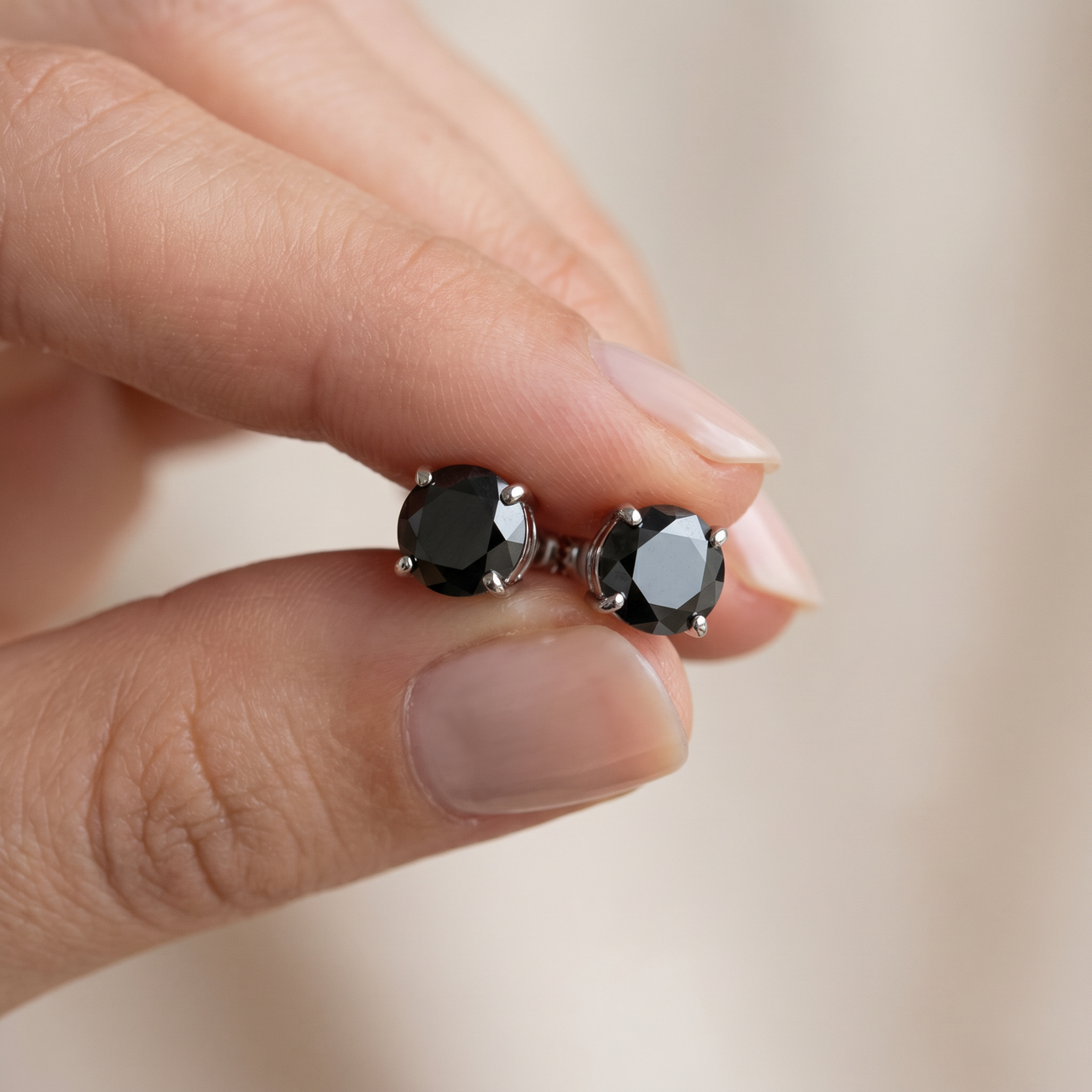 2 1/2ct Black Diamond Screw Back Studs Womens Earrings 14K White Gold (Black, VS)