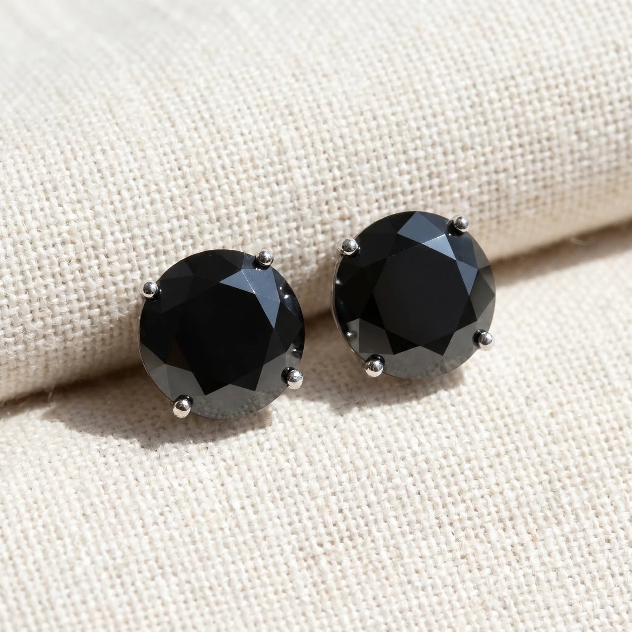 2 1/2ct Black Diamond Screw Back Studs Womens Earrings 14K White Gold (Black, VS)