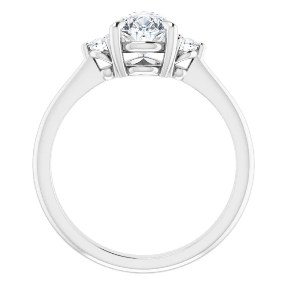 1 1/4Ct Pear Shape Lab Grown Diamond Engagement Ring White Yellow or Rose Gold (G-H, VS)