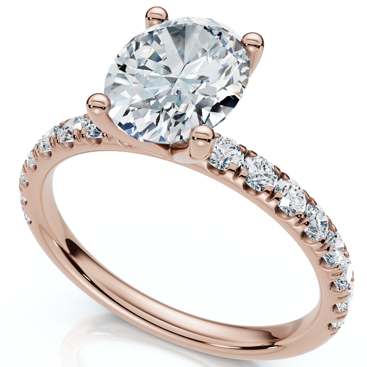 1 1/2Ct Oval Diamond Engagement Ring 14k White Yellow or Rose Gold Lab Grown (G-H, VS)