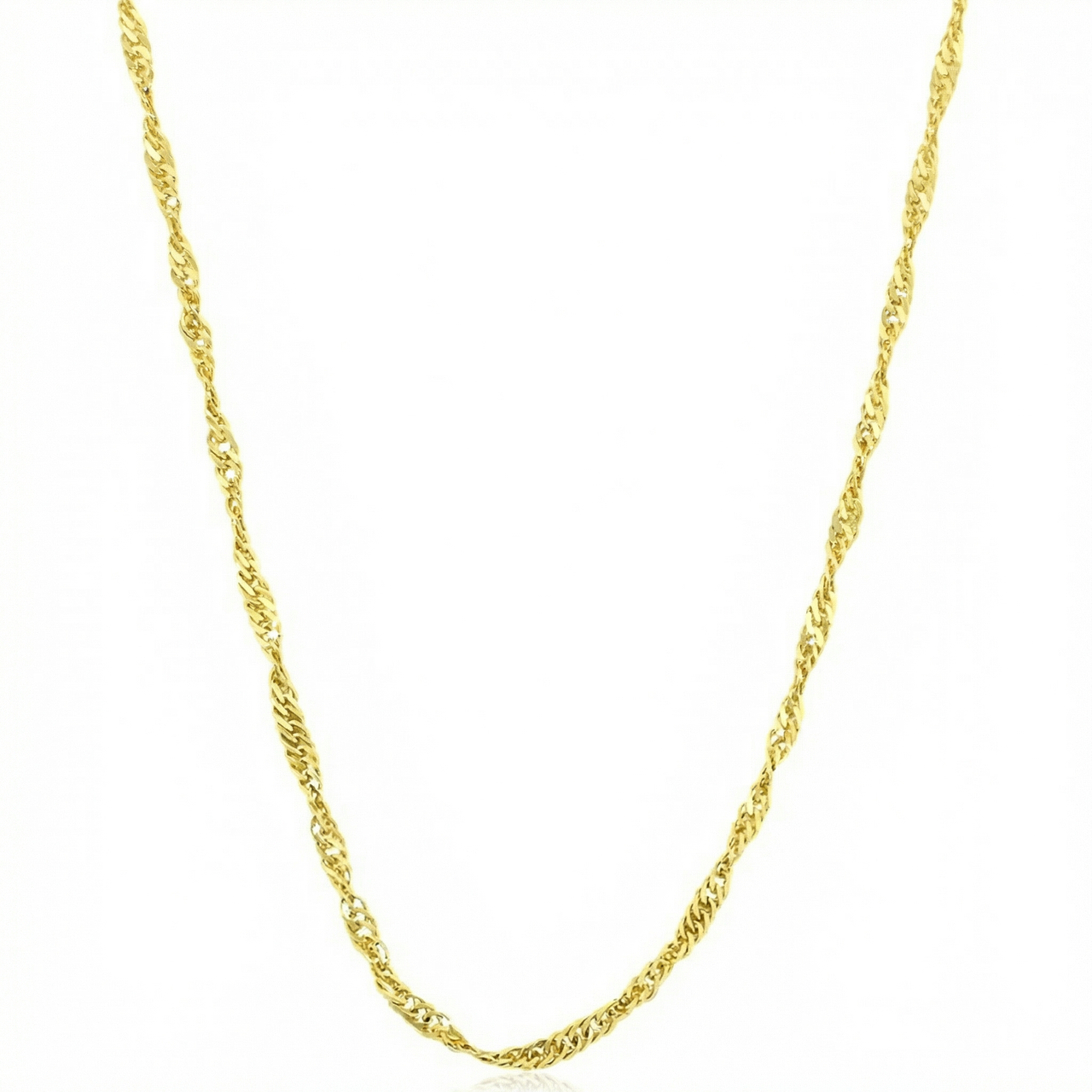 10k Yellow Gold Singapore Chain Necklace (18 inches)