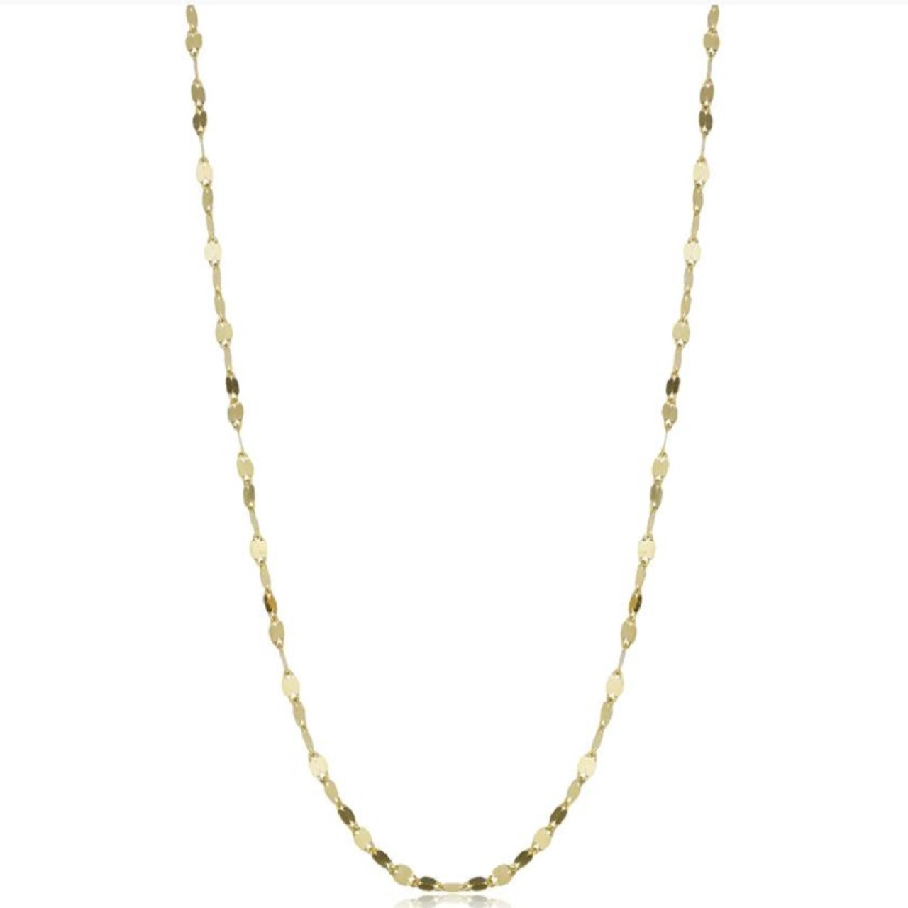 Made in Italy 030 Mirror Valentino Chain Necklace in 14K Tri-Color Gold -  18