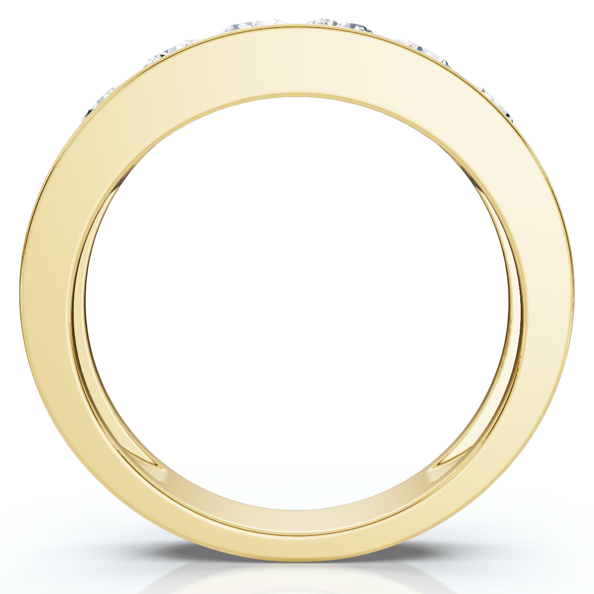 1Ct Diamond Channel Set Wedding Band Mens Ring 14k Yellow Gold Lab Grown (G-H, VS2-SI1)