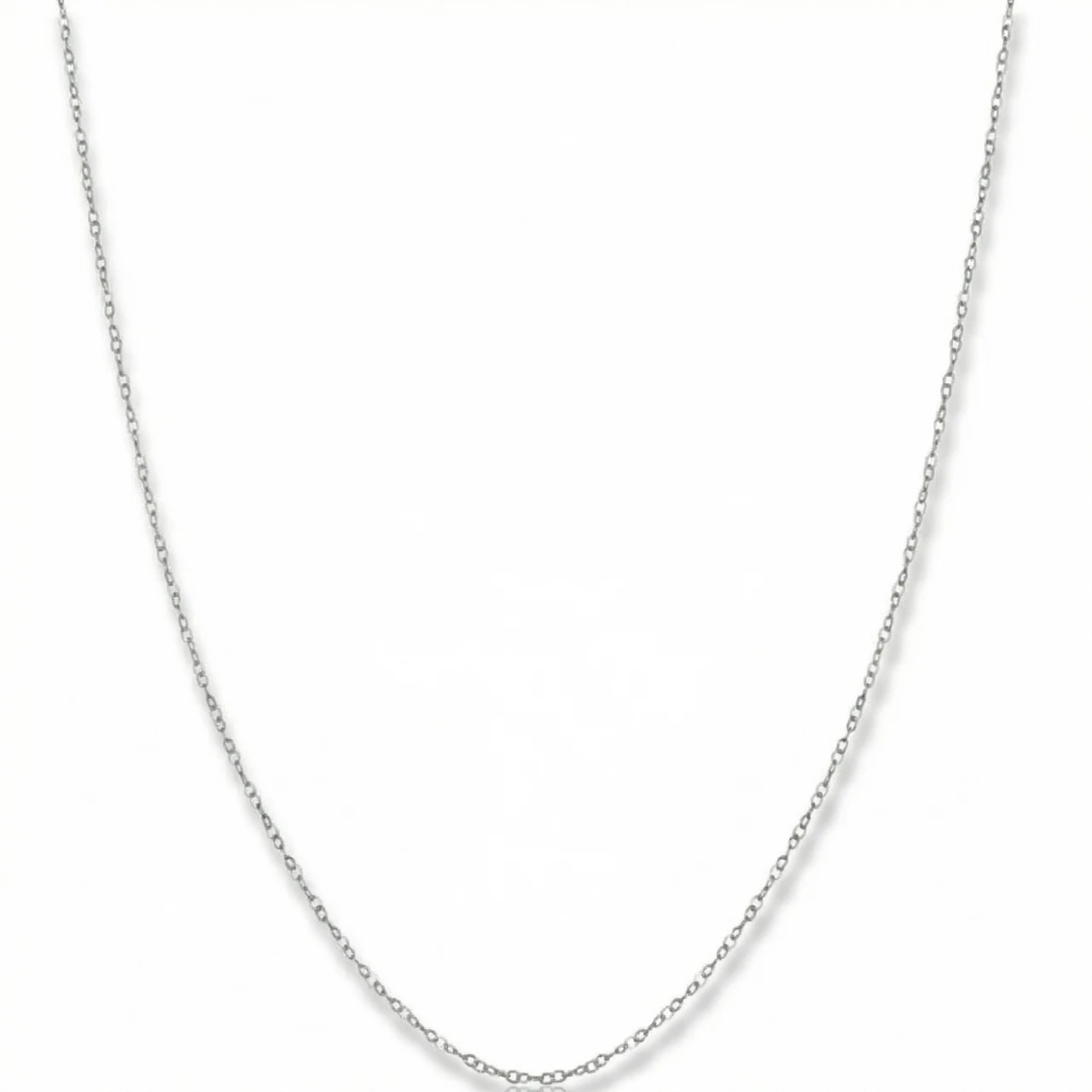 14k White Gold 0.7-mm Round Cable Chain (18 inches)