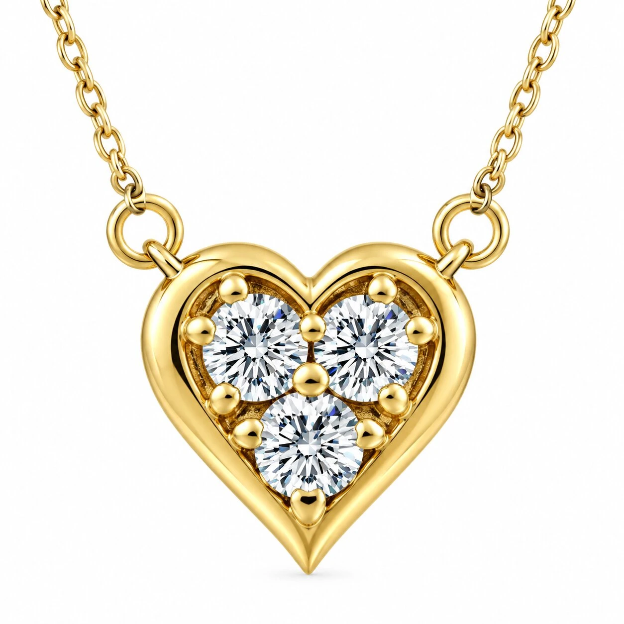 1/2Ct Diamond Heart Pendant 14k White Yellow or Rose Gold Lab Grown Necklace (G-H, VS)