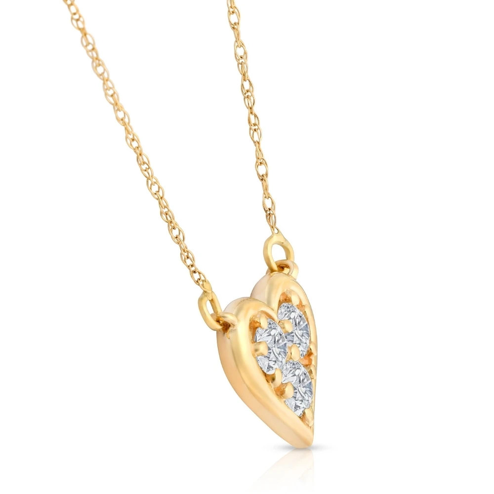 1/2Ct Diamond Heart Pendant 14k White Yellow or Rose Gold Lab Grown Necklace (G-H, VS)