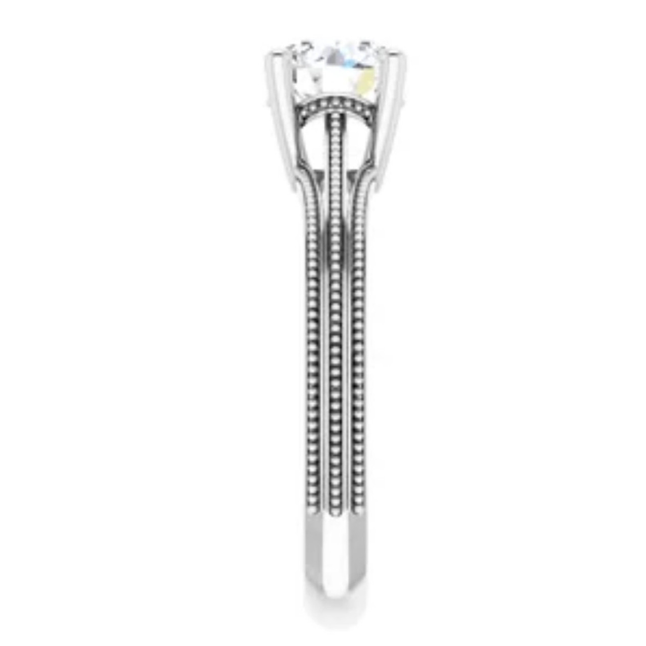 F/VS 1 Ct Round Diamond Engagement Ring 14k White Gold   Accent Enhanced (F-G, VS) F/VS 1 Ct Round Diamond Engagement Ring 14k White Gold   Accent Enhanced (F-G, VS)