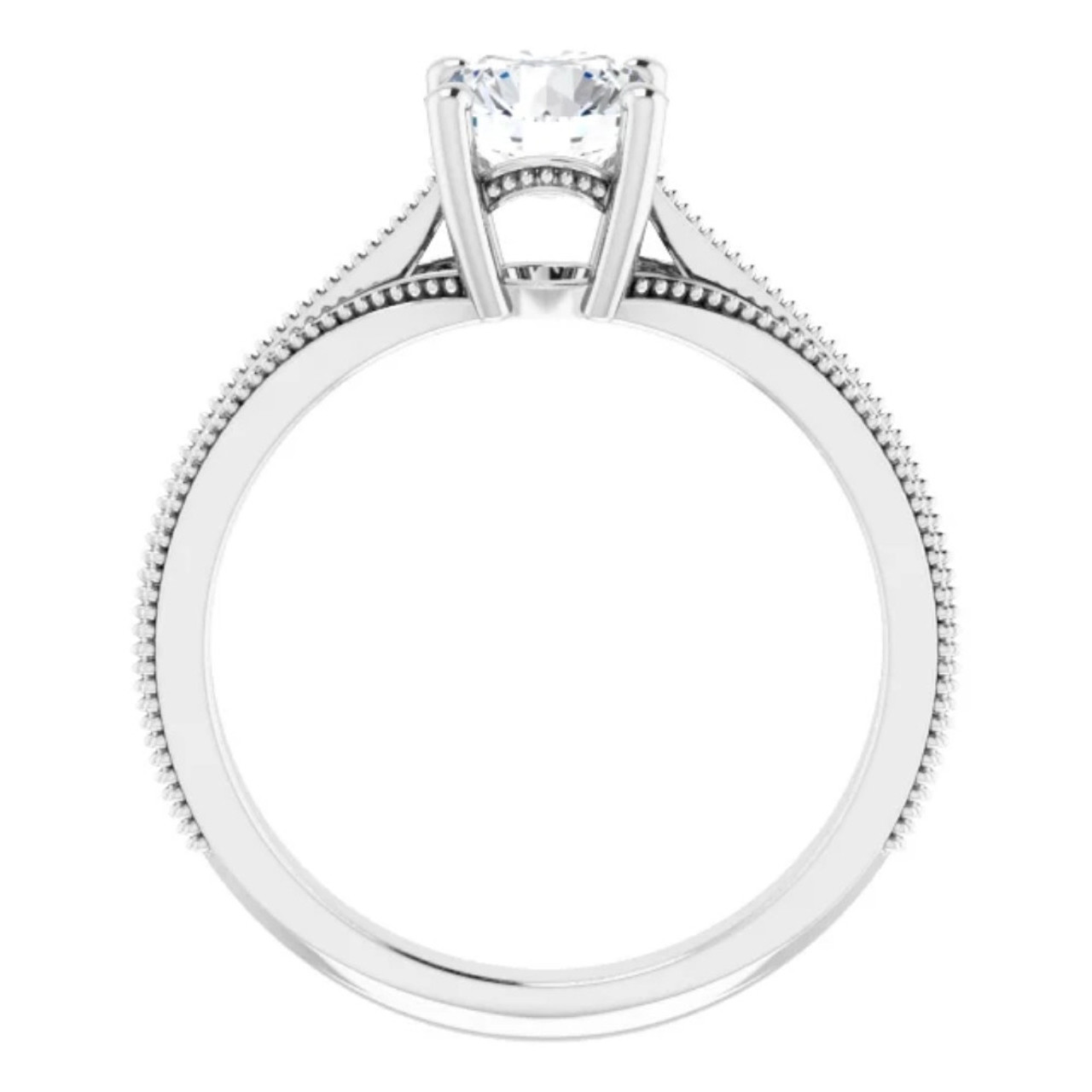 F/VS 1 Ct Round Diamond Engagement Ring 14k White Gold   Accent Enhanced (F-G, VS) F/VS 1 Ct Round Diamond Engagement Ring 14k White Gold   Accent Enhanced (F-G, VS)
