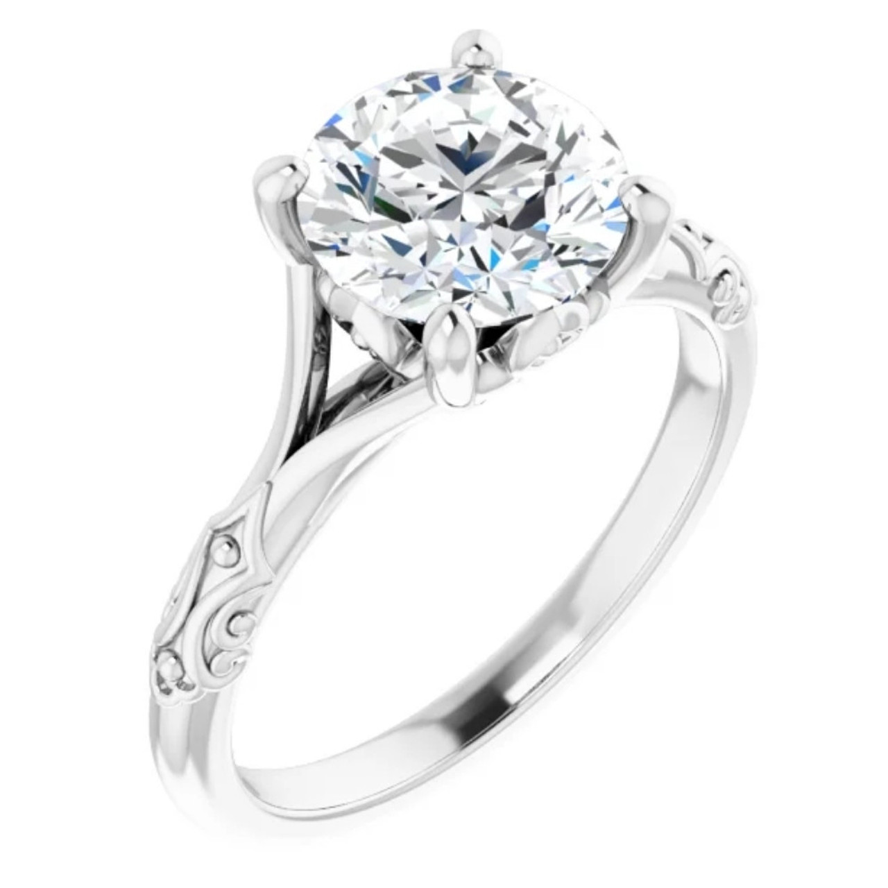 3Ct Moissanite Vintage Engagement Solitaire Ring 14k White Yellow or Rose Gold 3Ct Moissanite Vintage Engagement Solitaire Ring 14k White Yellow or Rose Gold