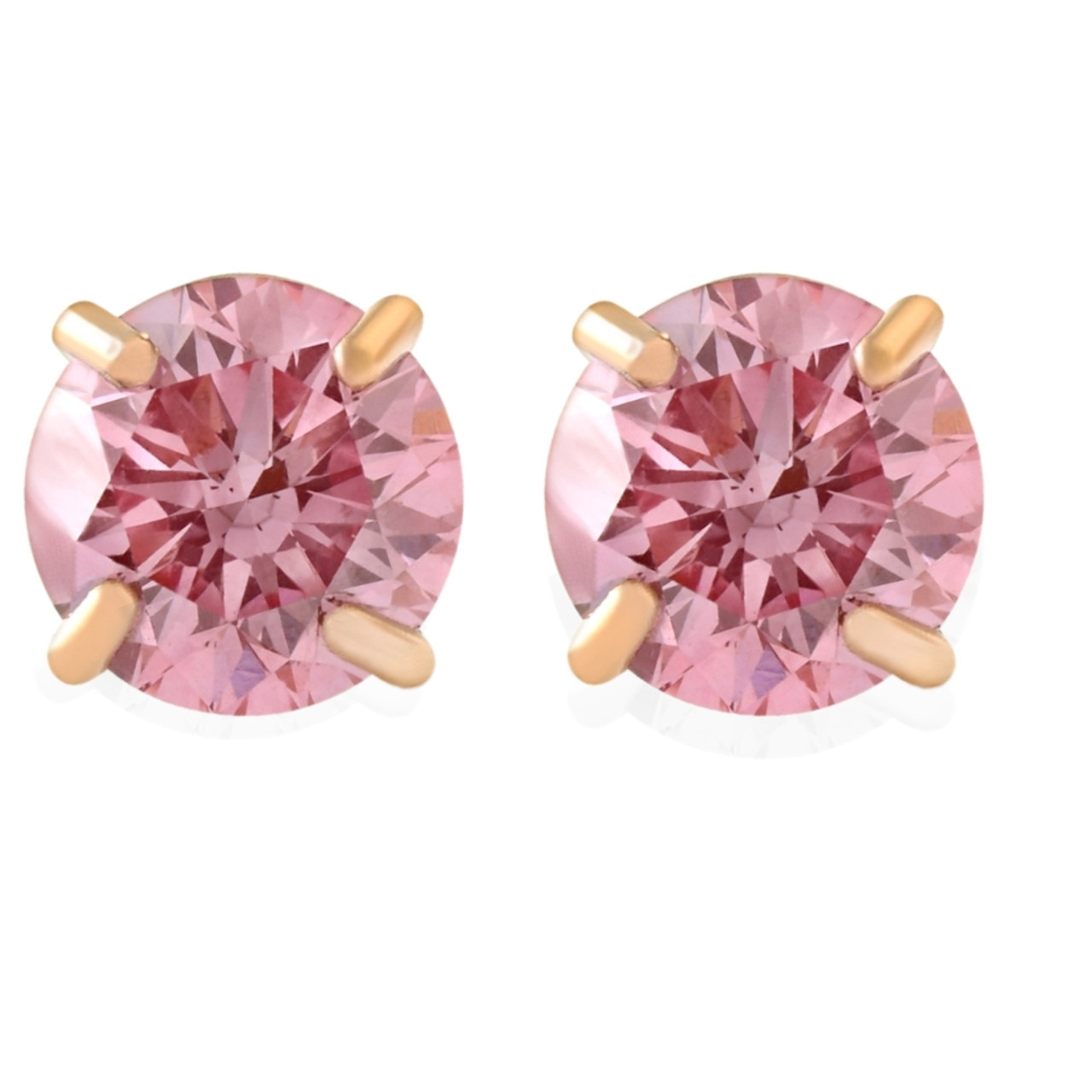 Natural pink diamond stud shop earrings